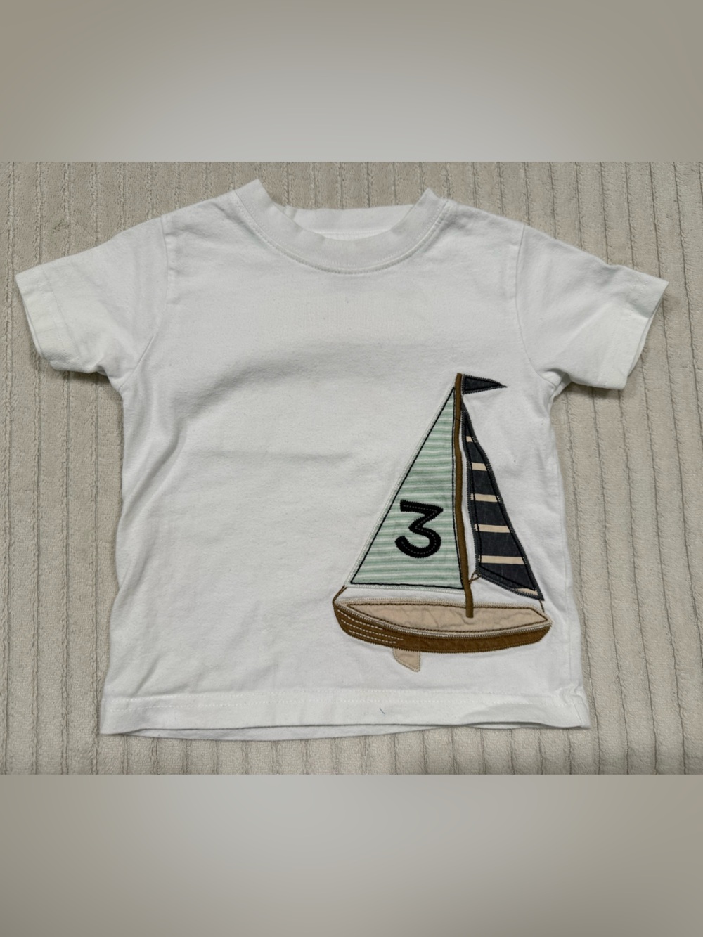 Gymboree White with Mint and Blue Sailboat Tee size 12-18 Months